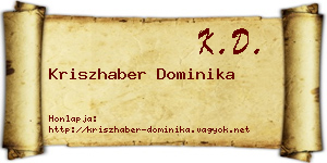 Kriszhaber Dominika névjegykártya